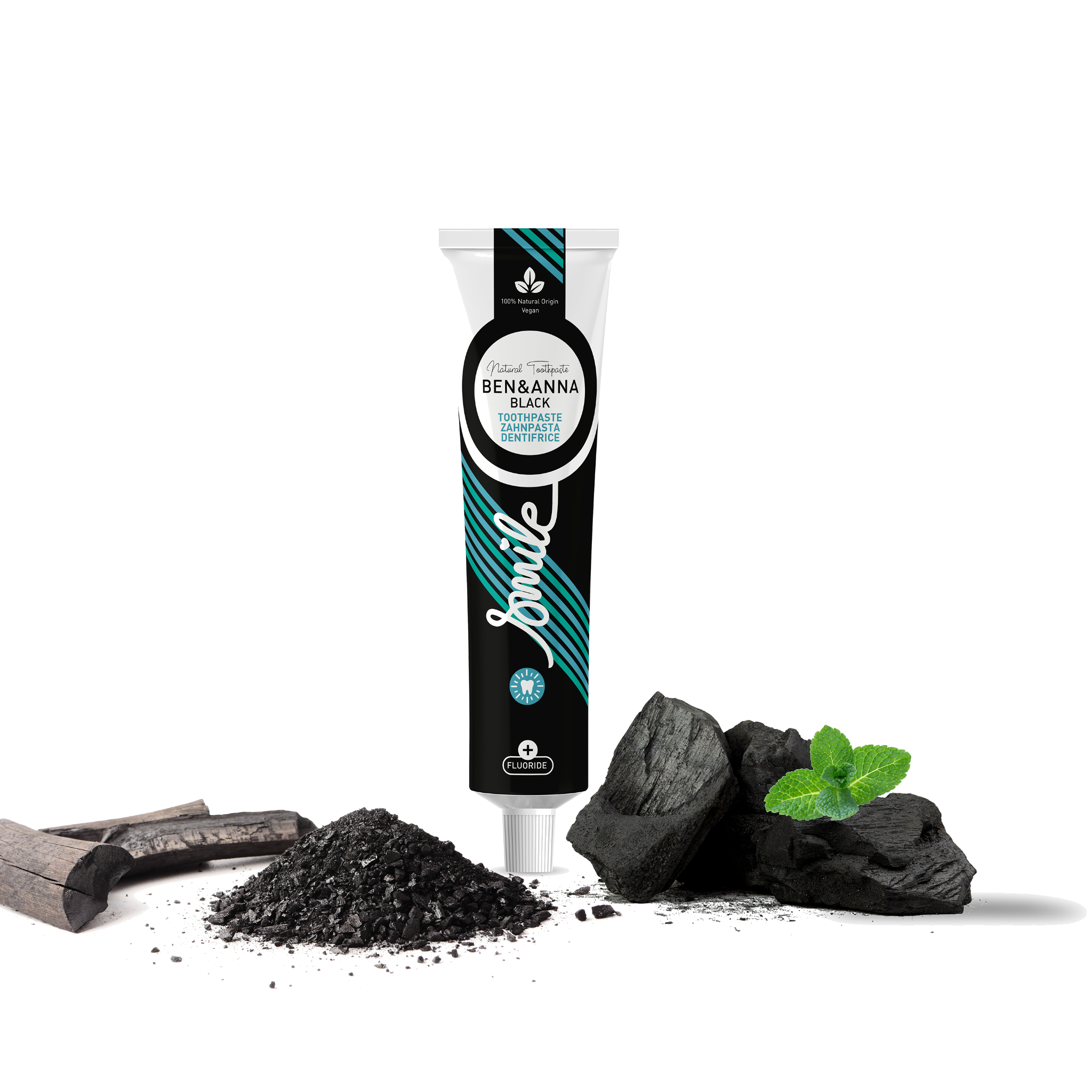 Pastă de dinţi Ben&Anna Tub Black cu Fluor 75ml