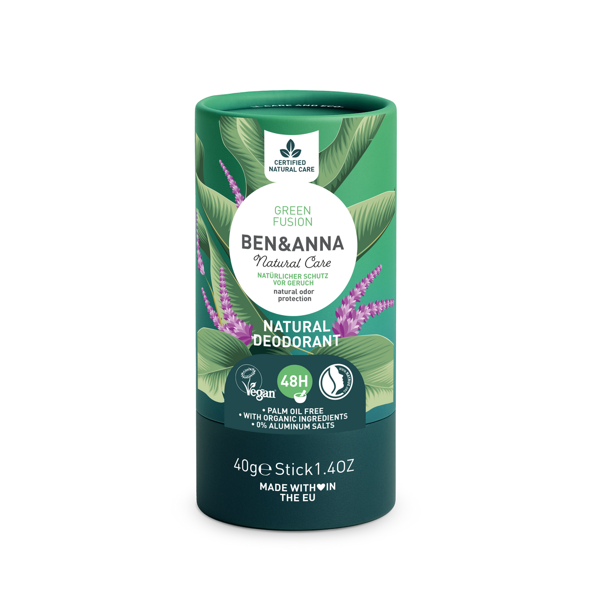 Deodorant Natural Ben&Anna Green Fusion 40g Fără Aluminiu Vegan