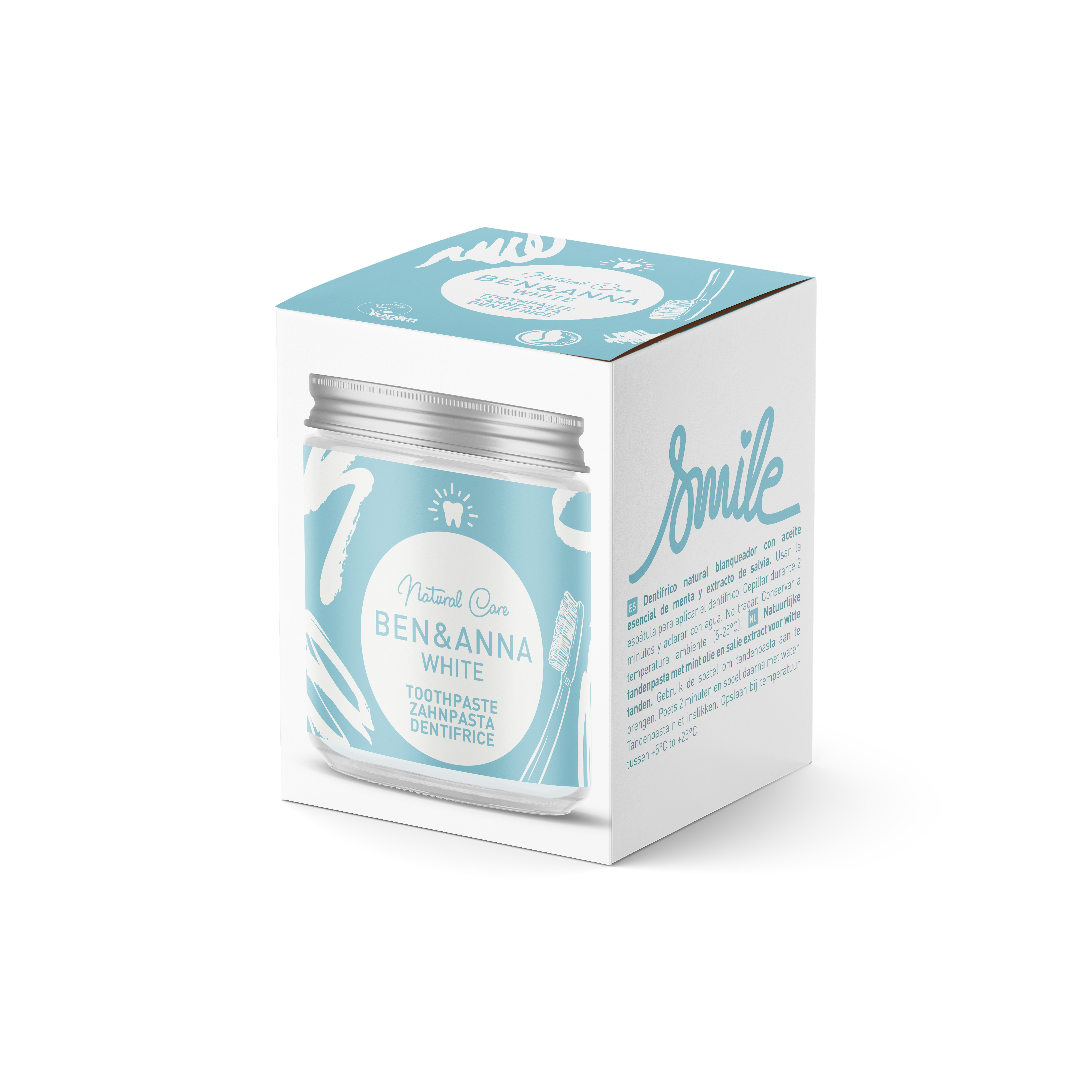 Pastă de dinţi Ben&Anna White fără fluor 100ml
