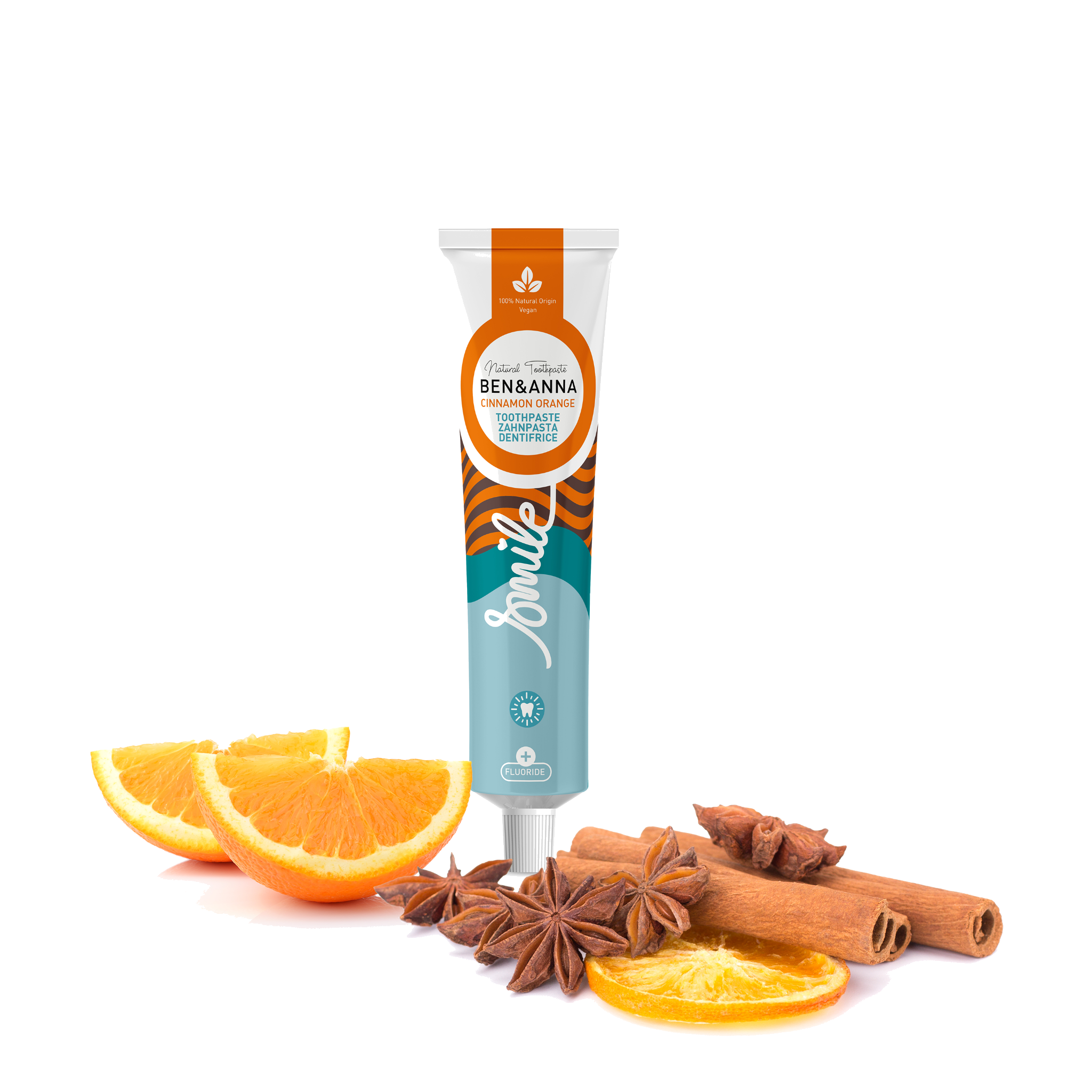 Pastă de dinţi Ben&Anna Tub Cinnamon Orange cu Fluor 75ml