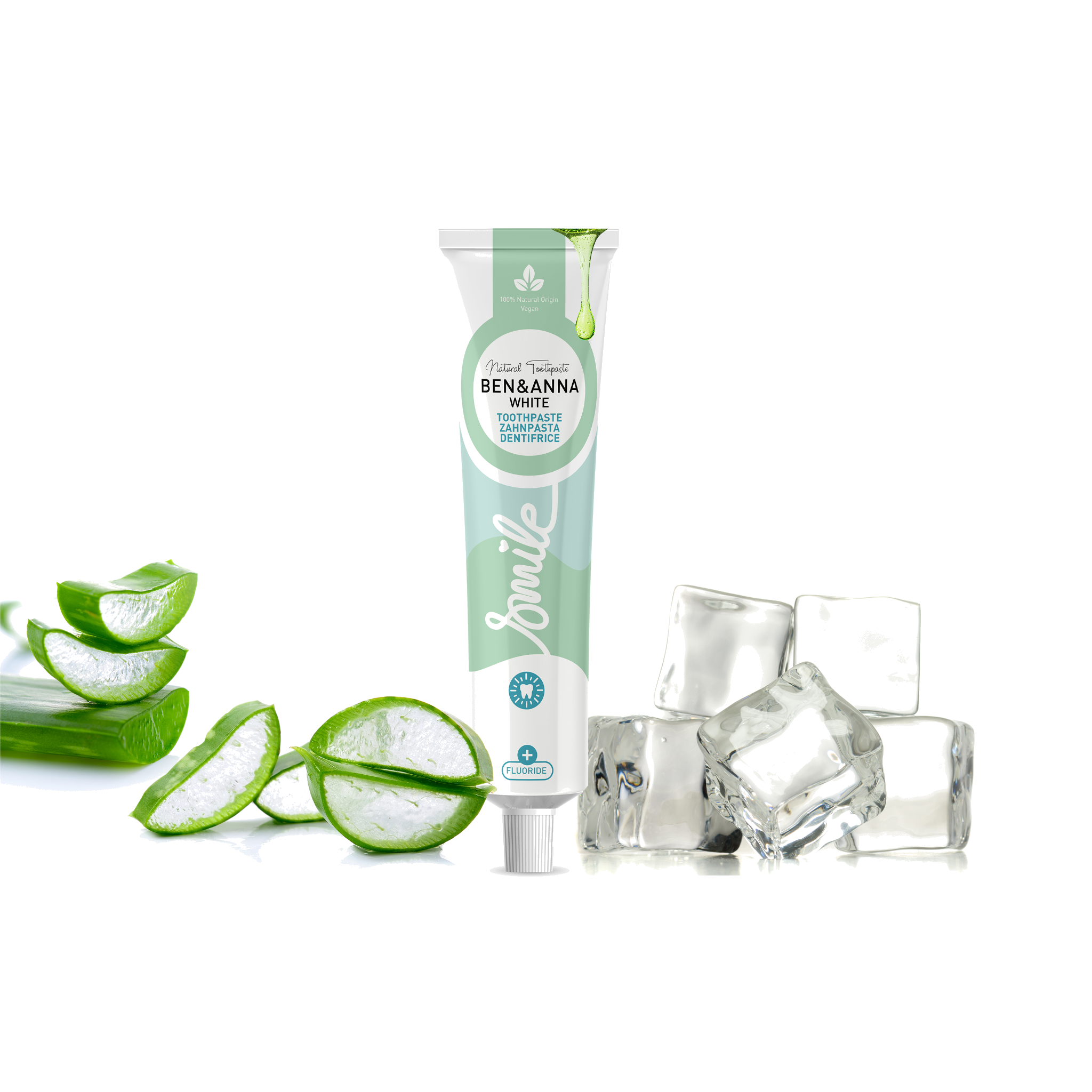 Pastă de dinţi Ben&Anna Tub White cu Fluor 75ml