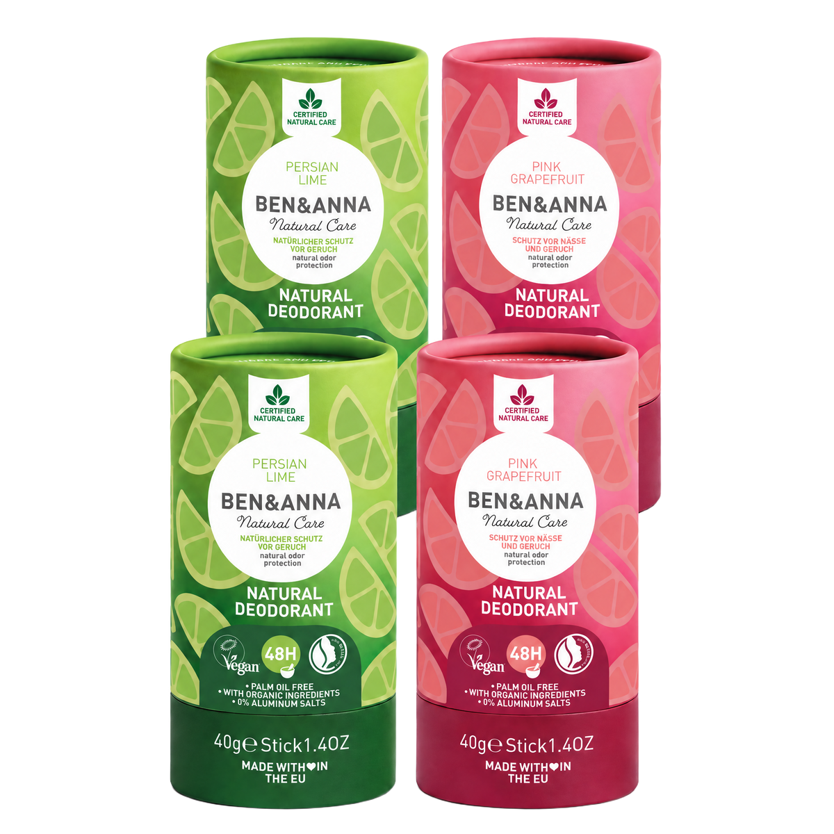 Set Deodorante Naturale Ben&Anna Citrus 4 Buc Fără Aluminiu Vegan
