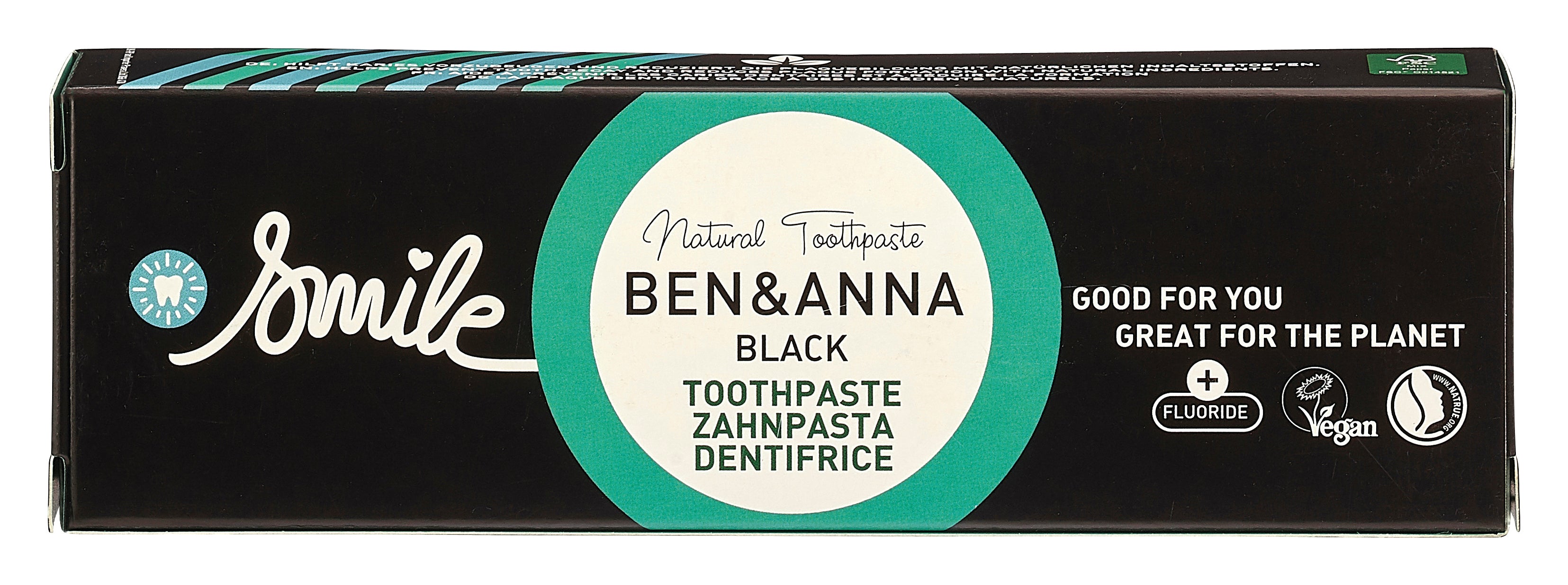 Pastă de dinţi Ben&Anna Tub Black cu Fluor 75ml