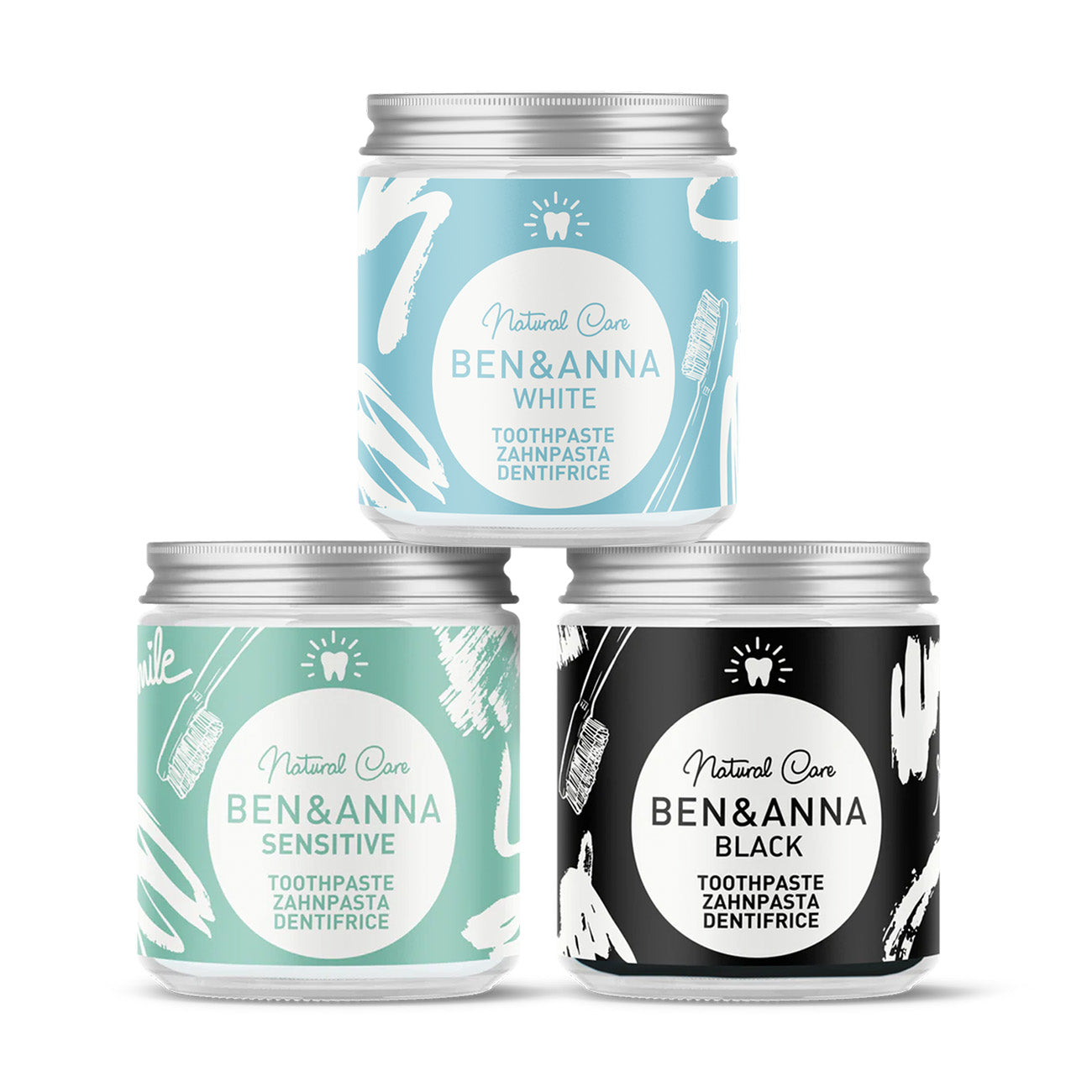 Pachet pastă de dinți fără fluor